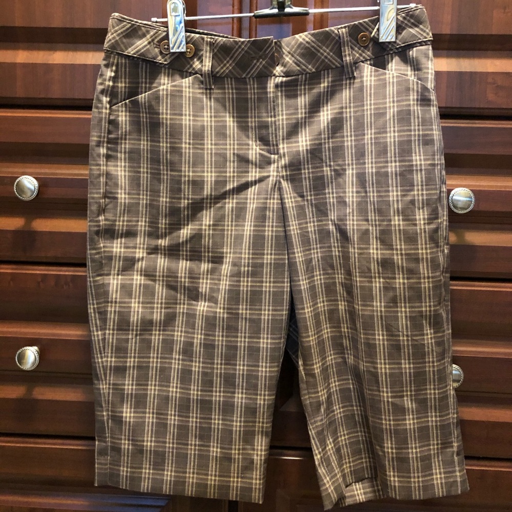 Express Brown plaid Bermuda shorts